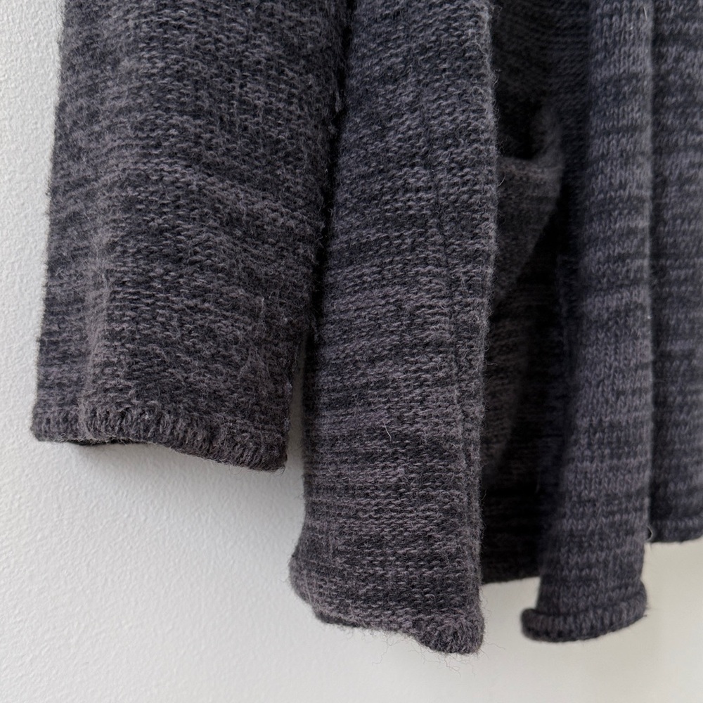Columbia Rolled Edge Open Front Cardigan Sweater, Wool Blend Charcoal Gray, XL - Picture 3 of 13